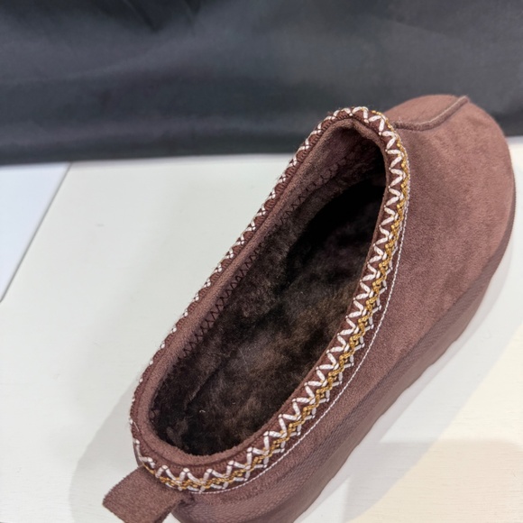 BROWN FUR PLATFORM FUR Line SLIPPERS - Picture 4 of 6